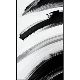 nestroots White & Black Abstract Canvas Painting Wall Art image 3