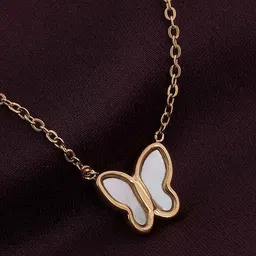 PALMONAS 18K Gold-Plated Stainless Steel Little Butterfly Minimal Chain image 2