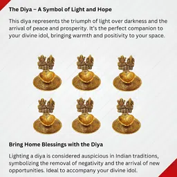 INTERNATIONAL GIFT pooja & home dcor Gold-Toned Religious Idol Showpiece With 6 Diya image 4