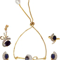 m creation M Gold Alloy Gold-plated Multicolor Jewellery Set (Pack of 1)-picture-14