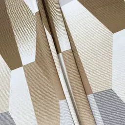 SWAYAM Beige & White Geometric 210 TC King Bedsheet with 2 Pillow Covers image 3