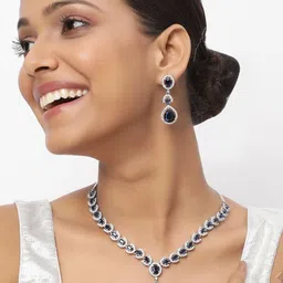 TRINK Rhodium-Plated American Diamond Studded Jewellery Set-picture-28