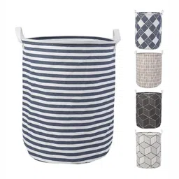 HOKIPO Blue & White Printed Laundry Bag 41L-image-79