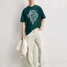 MaverIQ Men Graphic Printed Organic Cotton Oversized T-shirt image 2