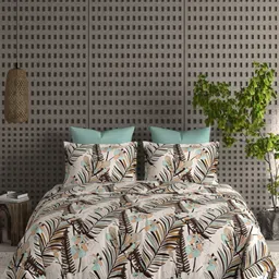 CHICERY White & Black Floral Microfibre AC Room Cotton Single Bed Comforter-picture-11