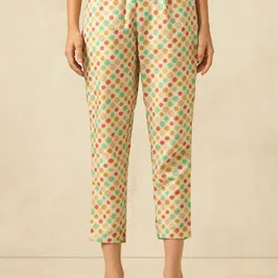 KALINI Women Floral Printed Regular Thread Work Kurta with Trousers & With Dupatta image 5