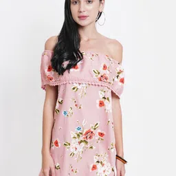 Moda Rapido Floral Print Off-Shoulder Cold-Shoulder A-Line Mini Dress-picture-39
