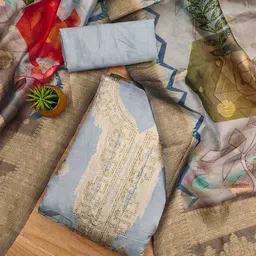 KALINI Organza Unstitched Dress Material-picture-22