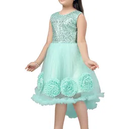 Muhuratam Girls Turquoise Blue Dresses-picture-15