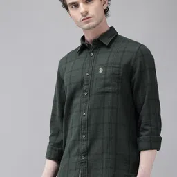 U.S. Polo Assn. Denim Co. Checked Pure Cotton Casual Shirt image 2