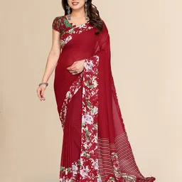 Moda Rapido Stylish Printed Border Saree With Blouse Piece-picture-12