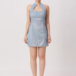 PEACH & PANDA Women Halter Neck Sheath Mini Dress-picture-21