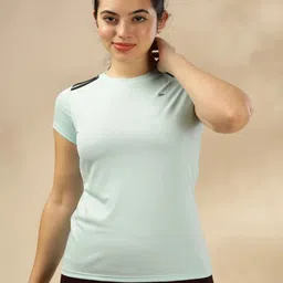 THIRD ELEMENT Women Striped Round Neck Cotton T-shirt-picture-14