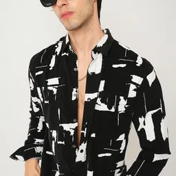 VASTRADO Men Classic Slim Fit Opaque Printed Casual Shirt-image-96