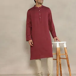 Fabindia Men Mandarin Collar Striped Kurta image 2