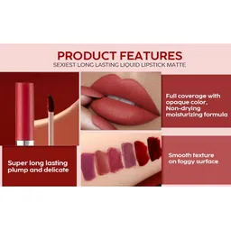 Vkdas Set Of 6 Matte Long Lasting Waterproof Liquid Lipsticks image 5