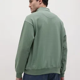 The Roadster Life Co. Typography Embroidered Half Zipper Relaxed Fit Fleece Sweatshirt image 5