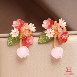 Estailo fashion Floral Studs Earrings-picture-27