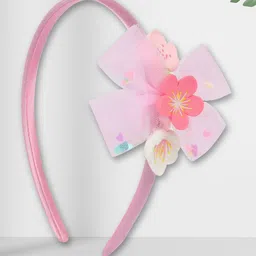 Asthetika Kids Girls Embellished Net Fabric Bow Hair Band Hairband-image-70
