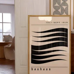 SAF White & Black 1 Piece Wood Abstract Wall Paintings image 1