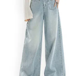 LULU & SKY Women Wide Leg High-Rise Heavy Fade Jeans-picture-21