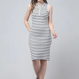 Western Darji Striped Bodycon Dress-image-9