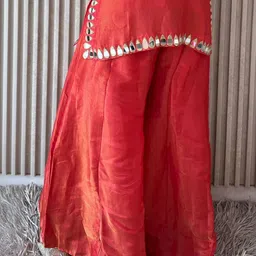 Label By Anusha Women Regular Mirror Work Kurta with Sharara & With Dupatta image 2