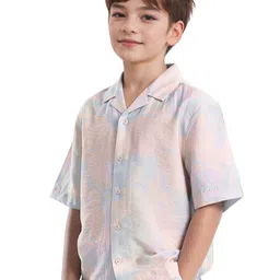 RARE ONES Boys Abstract Printed Cuban Collar Casual Shirt image 4