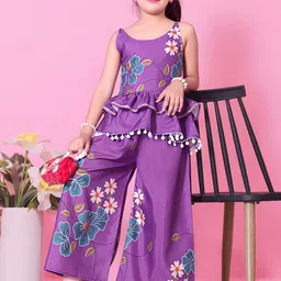 BAESD Floral Printed Round Neck Top With Palazzos image 2