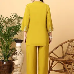 GANIX FASHION THAT DEFINE YOU Embroidered Tunic With Palazzo Co-Ords image 5