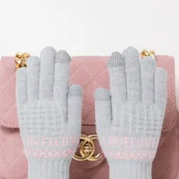 LOOM LEGACY Women Patterned Touchscreen Woolen Gloves-image-58