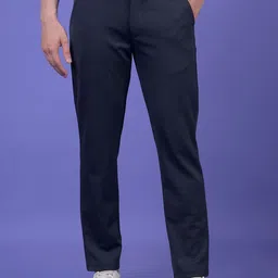 Crimsoune Club Men Checked Slim Fit Chinos Trousers-image-32