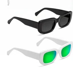 Arzonai Unisex Set of 2 Full Rim Style Rectangle Sunglasses with COMBO-2800-picture-31