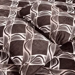 Myntra Elegant Homes Brown Wool 300 TC King Bedsheets With 2 Pillow Covers image 2