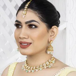 YANSHIKA Gold-Plated Kundan Studded Jewellery Set image 3