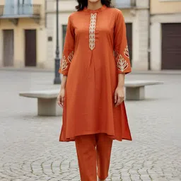 MINGORA Embroidered Mandarin Collar Tunic With Trouser-picture-36
