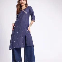 fusion by glitchez Floral Embroidered Kurta-picture-25