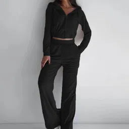 Mast & Harbour Hooded Neck Sweatshirt With Trousers Co-Ords image 2