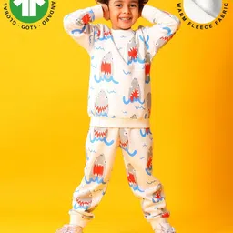 Anthrilo Boys Sleepy Shark Printed Long Sleeves Sweatshirt With Joggers-image-87