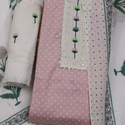 Meena Bazaar Printed with Mirror Work Unstitched Dress Material-picture-39