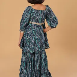 The Mini Trunk Girls Geometric Printed Regular Kurta with Sharara image 5