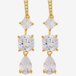 Kushal's Fashion Jewellery Gold-Plated Drop Earrings-image-93