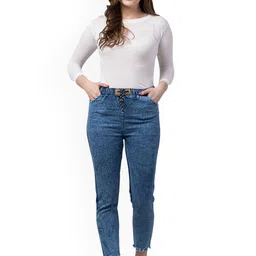 Ira Collections Women Comfort Mid-Rise Light Fade Stretchable Jogger Jeans image 3