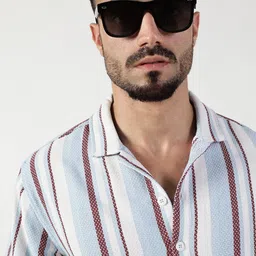 Thomas Scott Men Premium Slim Fit Opaque Striped Casual Shirt-picture-37
