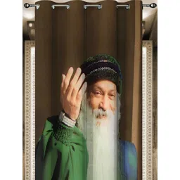 HOMEBREW FURNISHINGS Green Printed Door Curtain image 2