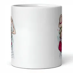 Mr UVD White & Red Graphic Printed Ceramic Glossy Mug - 350 ml image 2