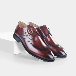 LA MARCA Men Round Toe Formal Monk Shoes with Buckle image 1