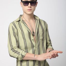 VASTRADO Men Classic Slim Fit Multi Stripes Opaque Striped Casual Shirt-picture-31