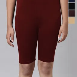 AMUL COMFY Girls Pack Of 5 Mid-Rise Cycling Shorts-image-57