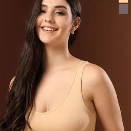 PAAVKI Pack Of 2 Full Coverage Non Padded Non-Wired Workout Bra-image-65